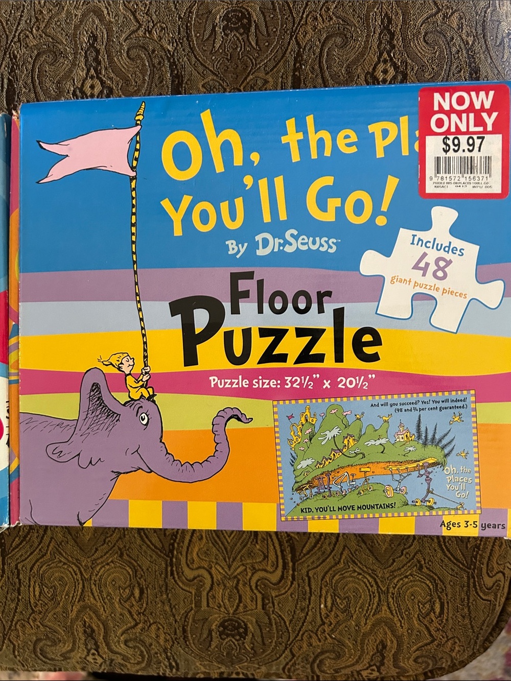 Two Dr. Seuss Floor Puzzles The Cat in the Hat and Oh, The Places You’ll Go! - Picture 2 of 3